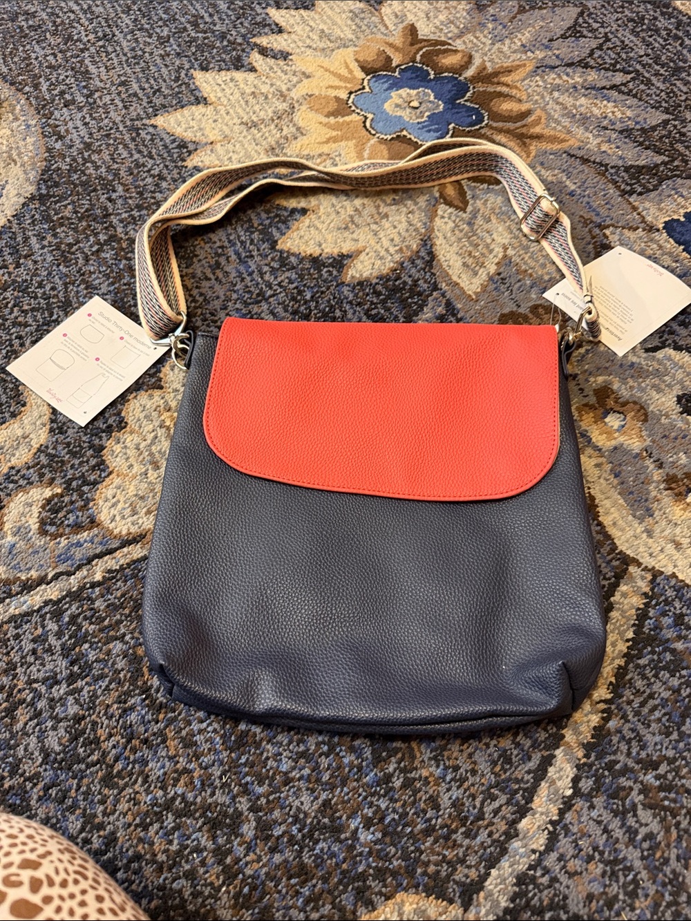 thirty-one Two-Tone Crossbody Bag in Navy and Red